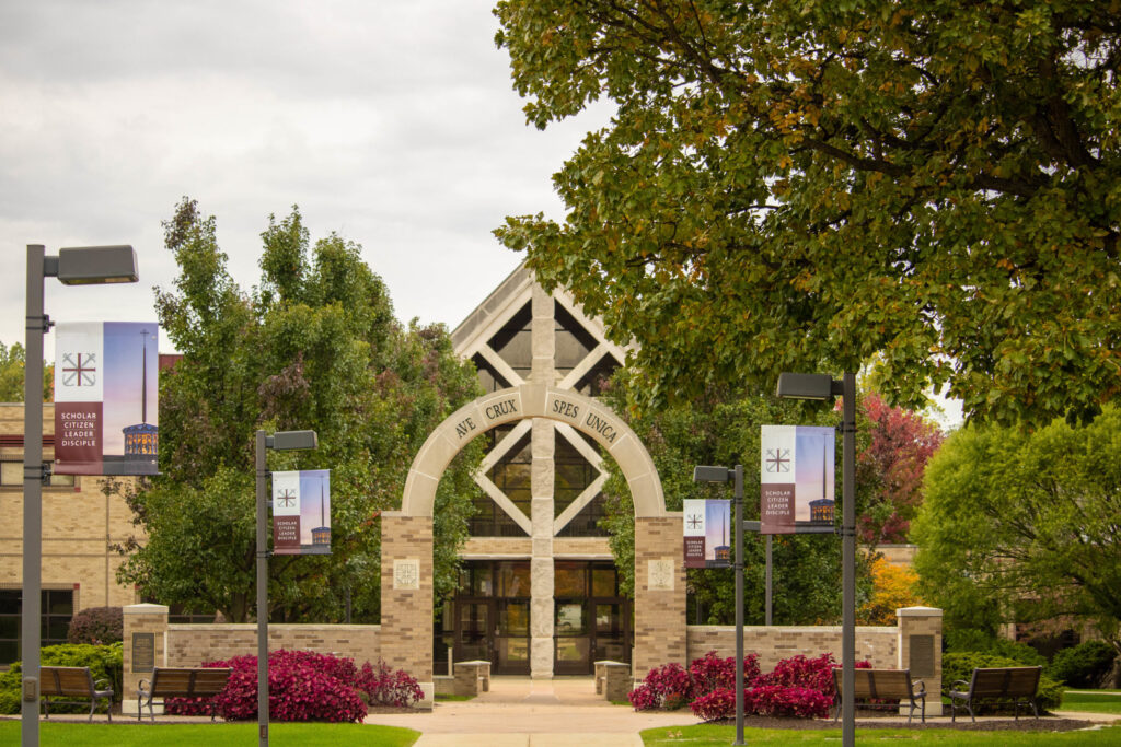 picture of the main entrance of the campus located in South Bend Indiana